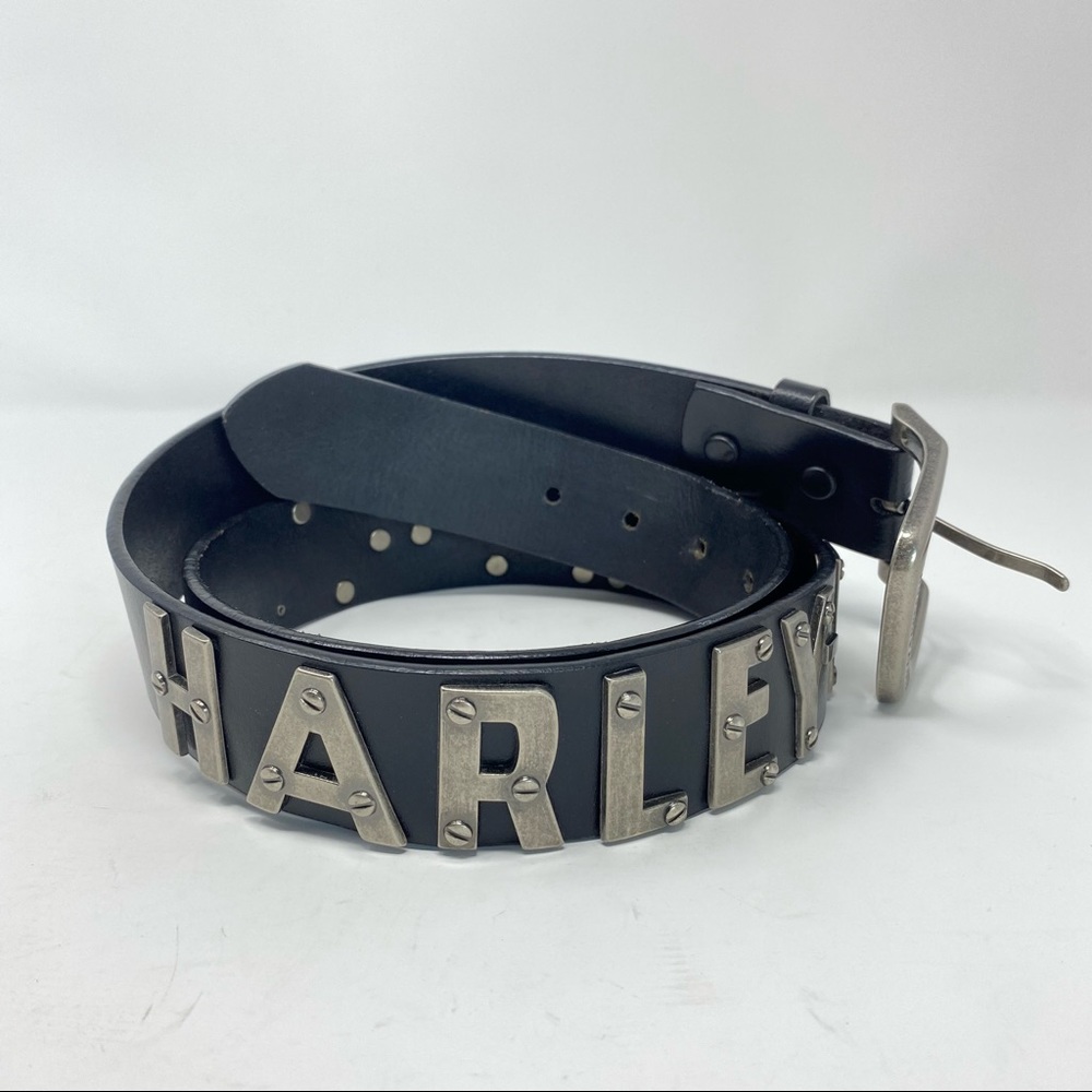 Harley Davidson Black Leather Belt Men’s Size 40 - Picture 4 of 8